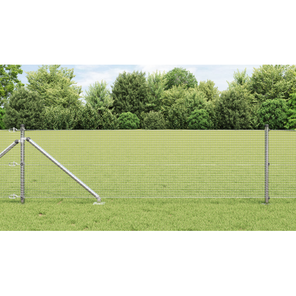 Cerca de alambre soldado  con 13 postes de picos 0.4x50 m acero galvanizado D