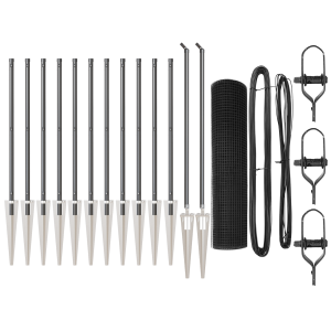 Conjunto de Poste de Cerca Conjunto de 2 Cinza. Preto Aço. PVC H