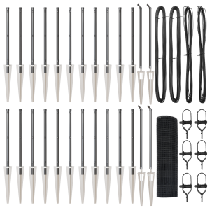 Cerca de Malla Soldada  con 13 Postes de Pico Gris 0.4x50 m Acero H