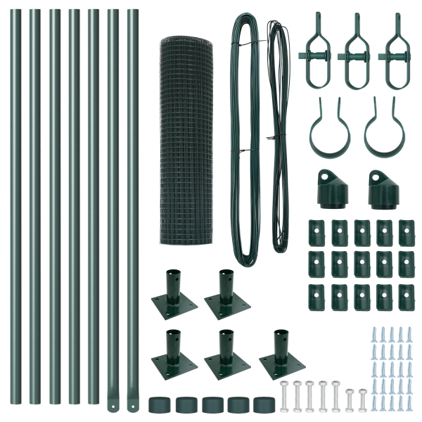 Conjunto de Postes de Cerca Set de 2 Verde M 4