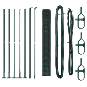 Conjunto de Postes para Cerca de Aço Conjunto de 2 Verde H