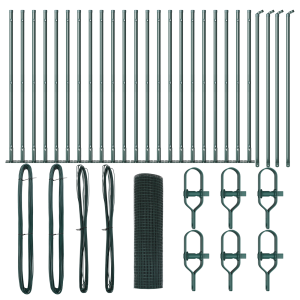 Valla de Alambre Soldado  con 13 Postes Flangados Verde 0.8x50 m Acero H