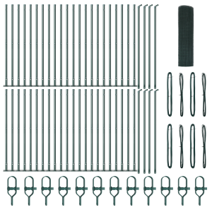 Cerca de Alambre Soldado  con 13 Postes Flangados Verde 0.8x100 m Acero H