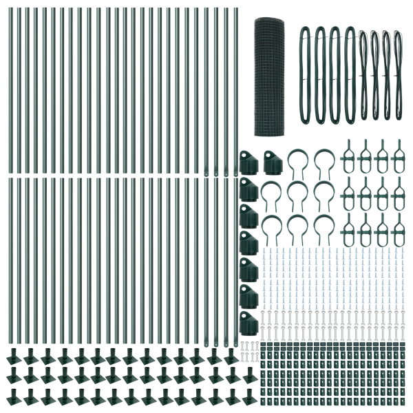 Cerca de Alambre Soldado  con 13 Postes con Brida Verde 0.8x100 m Acero M 4