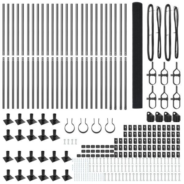 Cerca de Malla Soldada  con 13 Postes Flanged Gris 1.5x50 m de Acero M 4
