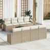 Conjunto de Sofá de Jardim 7 pcs Bege. branco 55 x 55 x 37 cm 1