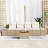 Conjunto de Sofás de Jardim 5 pcs Bege. branco 55 x 55 x 37 cm 3