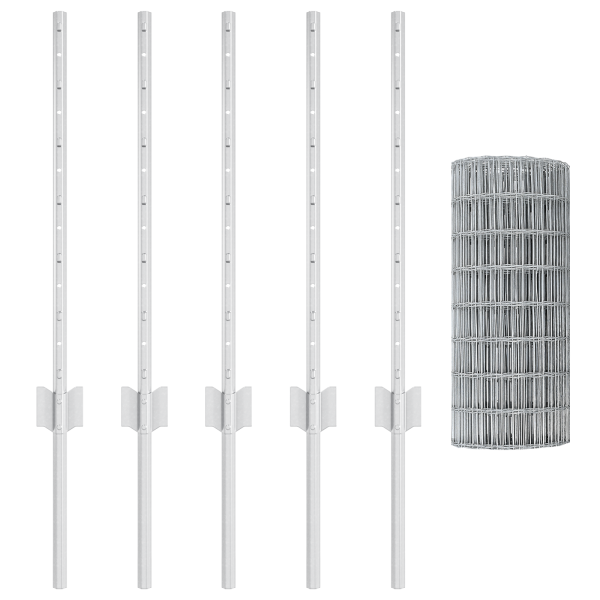 Juego de Valla Euro de  Set de 2 Acero galvanizado 10 x 0.6 m M 4