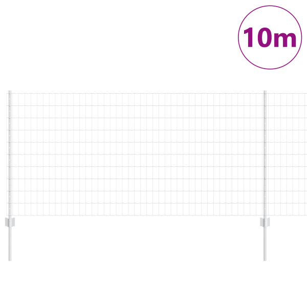 Cerca Euro com 10 Postes Prateados 1x10 m Aço M 3