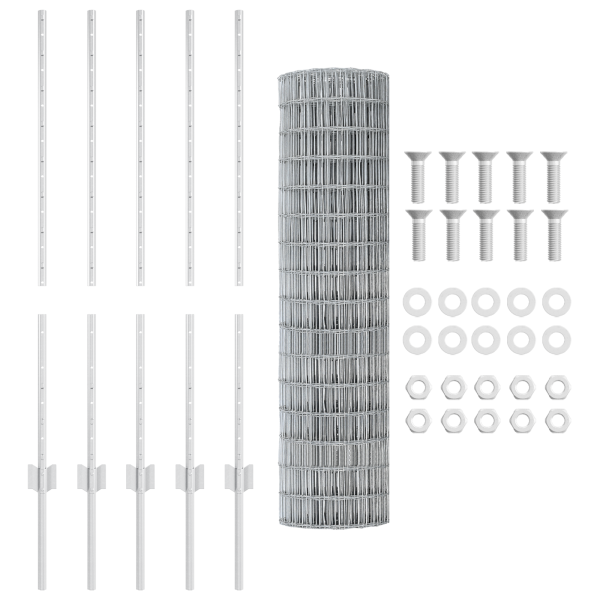 Set de Cercas de Jardín 2 Piezas Acero Galvanizado 10 x 1 m M 4