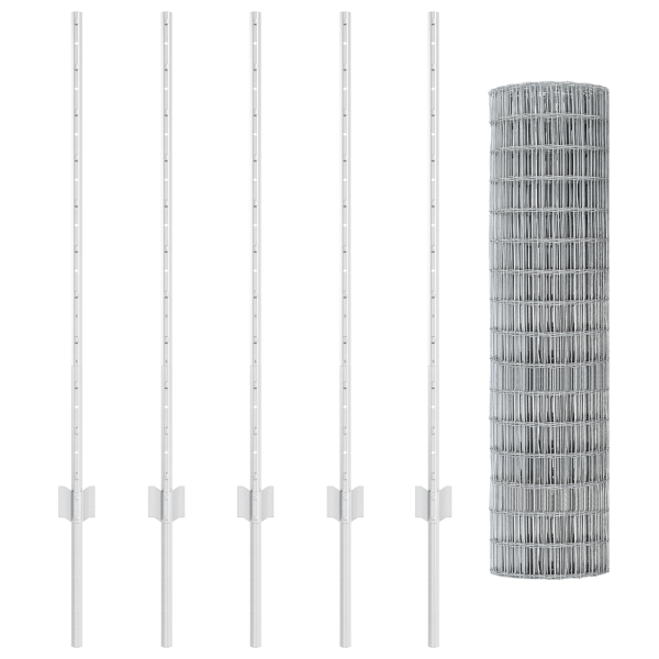 Set de Cercas de Jardín 2 Piezas Acero Galvanizado 10 x 1 m M 5