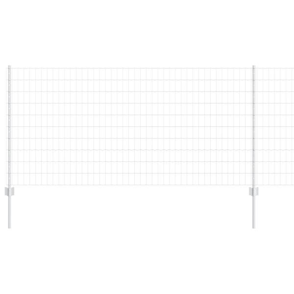 Cerca Euro com 22 Postes em Prata 1x25 m Aço M 2