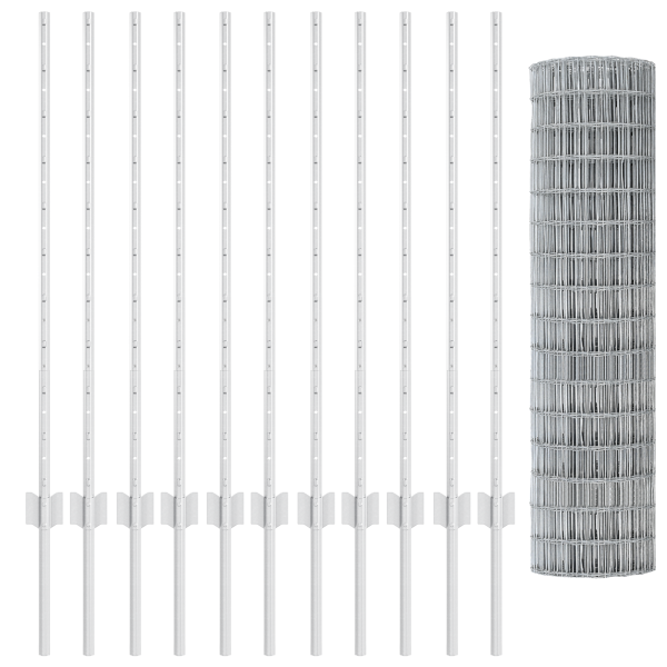 Juego de Cerca de Jardín  Juego de 2 Acero Galvanizado 25 x 1 m M 5