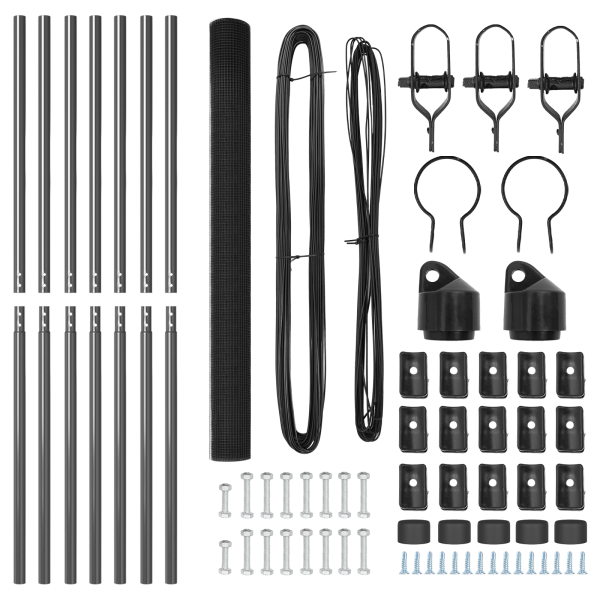 Cerca de Alambre Soldado  con 7 Postes Gris 1.6x10 m de Acero M 5