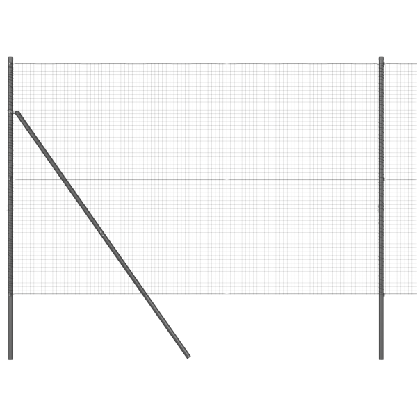 Cerca de Fios Soldados com 13 Postes Cinza 1.5x25 m Aço M 2