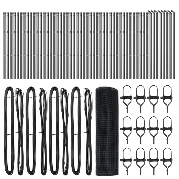 Cerca de malla soldada  con 13 postes gris 0.8x100 m acero M 4