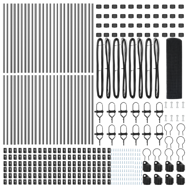 Cerca de Alambre Soldado  con 13 Postes Gris 0.8x100 m de Acero M 5