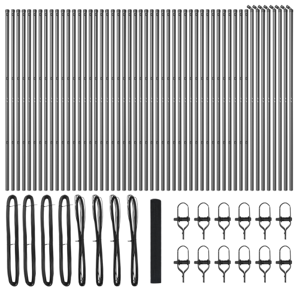 Cerca de Fio Soldado com 13 Postes Cinza 1x100 m Aço M 4