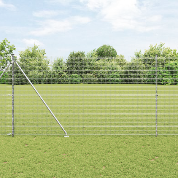 Juego de Postes para Cercas Set de 2 Acero galvanizado 10 x 1.5 m D