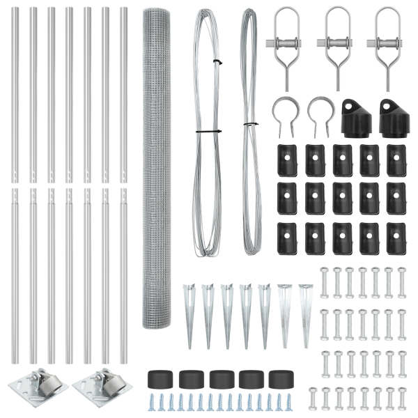 Juego de Postes para Cercas Set de 2 Acero galvanizado 10 x 1.5 m M 5
