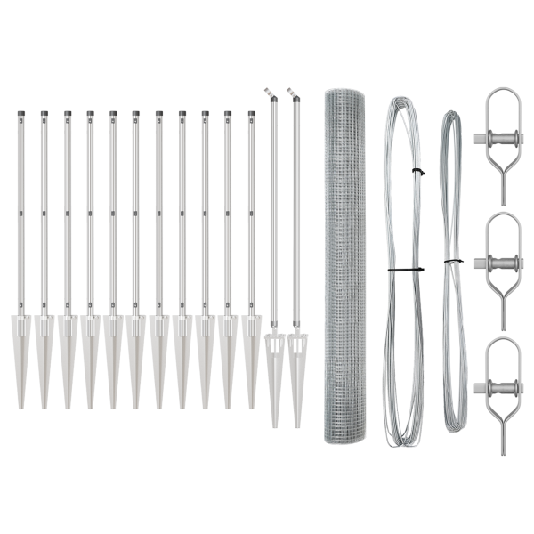 Cerca de Arame Welded com 13 Postes de Espeto 1.2x25 m Aço Galvanizado M 4