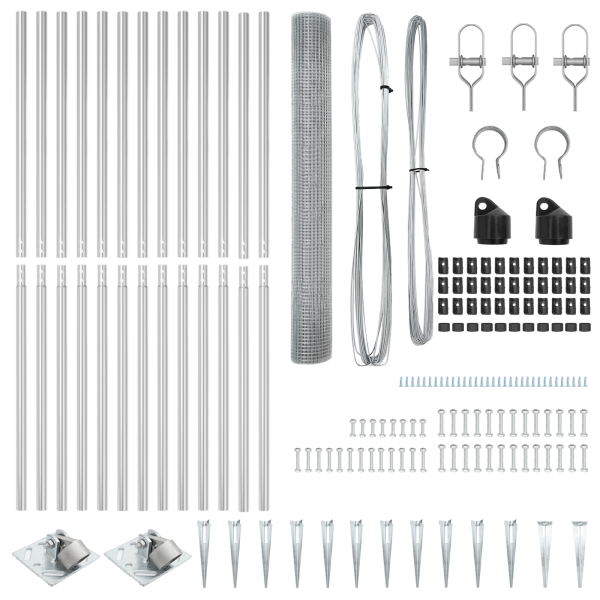 Cerca de Alambre Soldado  con 13 Estacas de 1.2x25 m Acero Galvanizado M 5