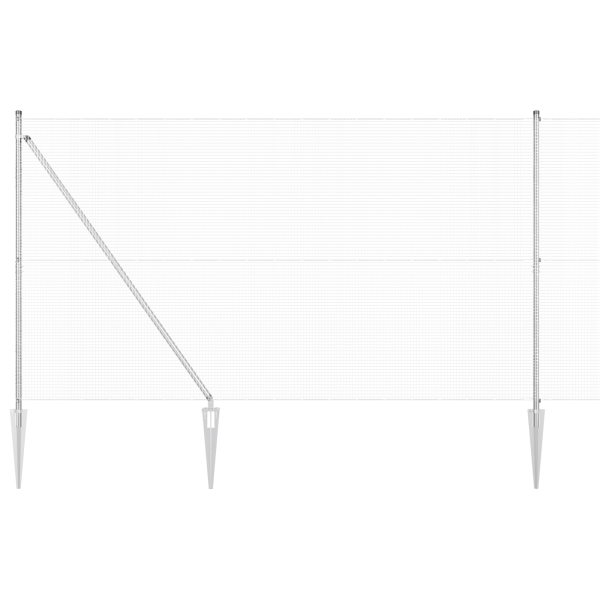 Cerca de Arame Soldado com 13 Estacas de Espeto 1.5x25 m Aço Galvanizado M 2