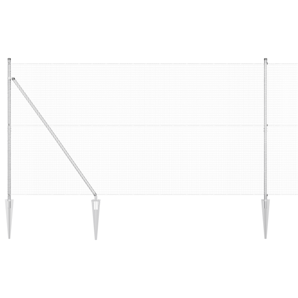 Cerca de Alambre Soldado  con 13 Postes con Pica 1.5x25 m Acero Galvanizado M 2