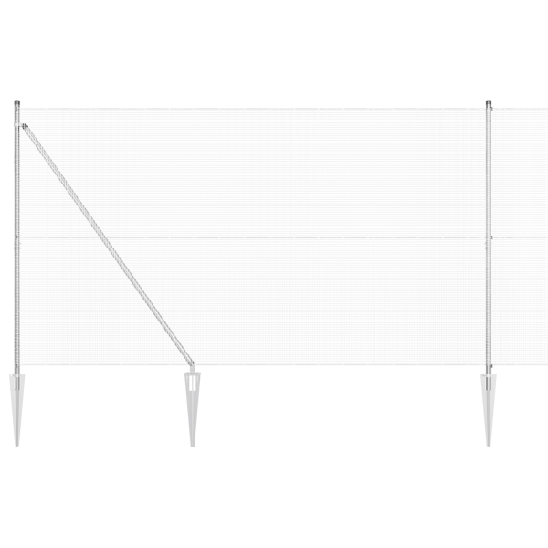 Cerca de Alambre Soldado  con 13 Postes con Espiga 1.6x25 m Acero Galvanizado M 2