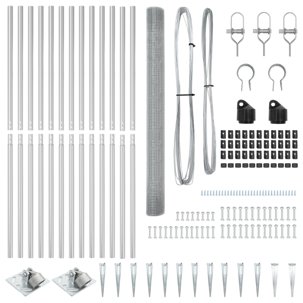 Cerca de Fio Soldado com 13 Postes Spike 1.6x25 m Aço Galvanizado M 5