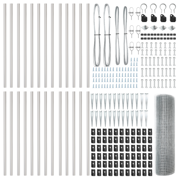 Cerca de Alambre Soldado  con 13 Postes Spike 0.5x50 m de Acero Galvanizado M 5