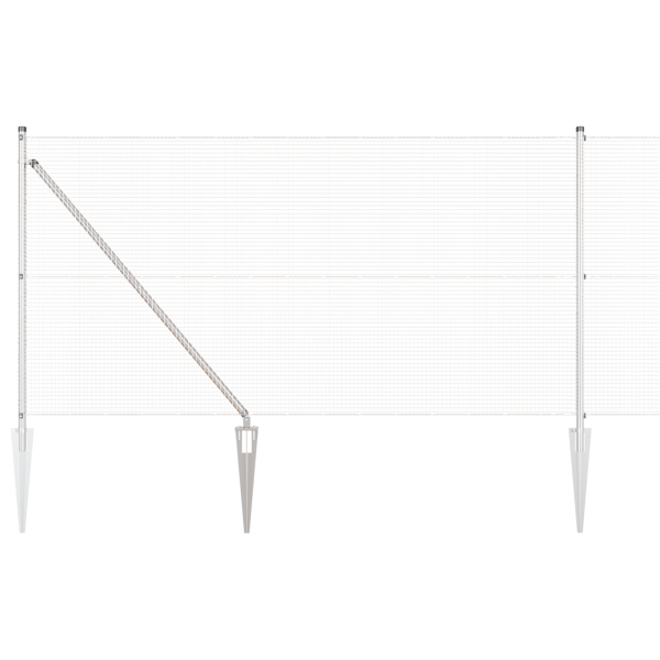 Cerca de Arame Soldado com 13 Postes Espeto 1x50 m Aço Galvanizado M 2