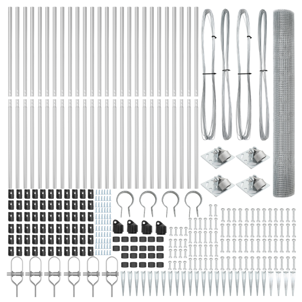 Cerca de Fio Soldado com 13 Postes de Espinho 1.2x50 m Aço Galvanizado M 5