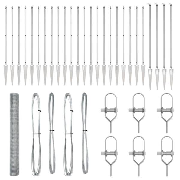 Cerca de Alambre Soldado  con 13 Postes de Púas 1.2 x 50 m Acero Galvanizado M 4