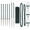 Juego de Postes de Cerca Set de 2 Verde Metal 10 x 0.5 m 4