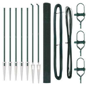 Cerca de Alambre Soldado  con 7 Postes de Pica Verde 1.6x10 m Acero H