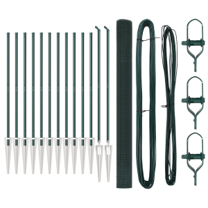 Juego de Postes de Cerca de PVC Set de 2 Verde PVC 25 x 1.5 m H