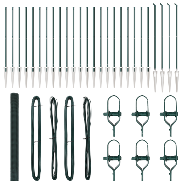 Cerca de Rede Soldada com 13 Postes Espigão Verde 1.5x50 m Aço M 2