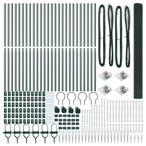 Cerca de Alambre Soldado  con 13 Postes de Punta Verde 1.5x50 m Acero M 4