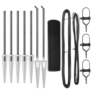 Conjunto de Poste de Cerca de Metal Conjunto de 2 Cinza Metal H