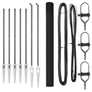 Conjunto de Poste de Cerca de Metal Conjunto de 2 Cinzento H