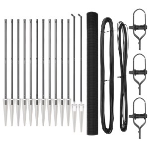 Juego de postes de cercas  Paquete de 2 Gris Metal 25 x 1.5 m H