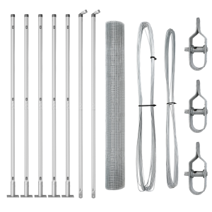 Set de Poste de Cerca 2 Unidades Acero Galvanizado 10m x 1m H
