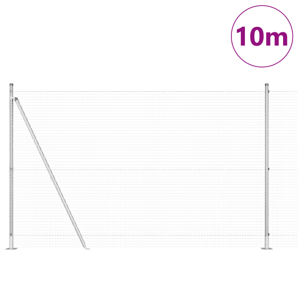 Valla de Alambre Soldado  con 7 Postes Flanged 1.6x10 m Acero Galvanizado M 3