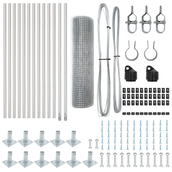 Conjunto de Poste de Cerca  Set de 2 Acero galvanizado 25 x 0.5 m M 4