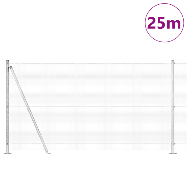 Cerca de Arame Soldado com 13 Postes Flangados 1.2x25 m Aço Galvanizado M 3