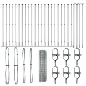 Cerca de Alambre Soldado con 13 Postes Flangados 0.4x50 m Acero Galvanizado H