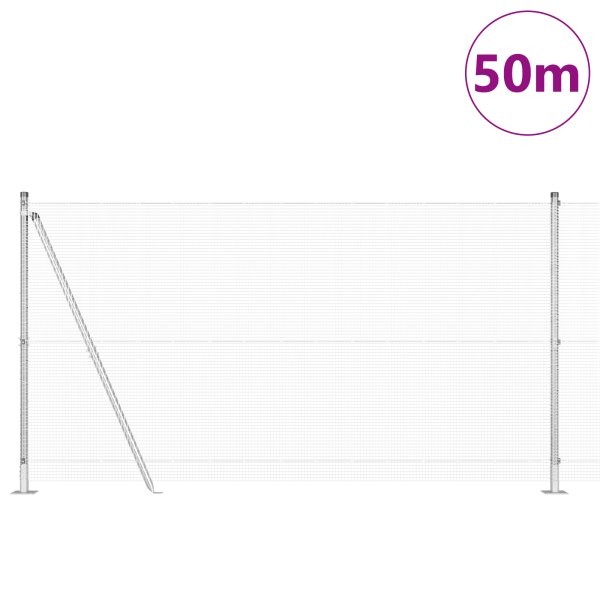 Cerca de Alambre Soldado  con 13 Postes Cónicos 1.2x50 m Acero Galvanizado M 3