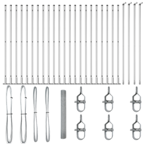 Cerca de Alambre Soldado con 13 Postes Flangelados 1.2x50 m Acero Galvanizado H