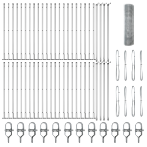 Cerca de Arame Soldado com 13 Postes Flangeados 0.4x100 m Aço Galvanizado H